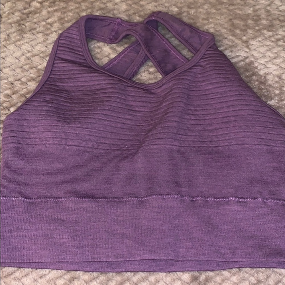 Purple alphalete sports bra